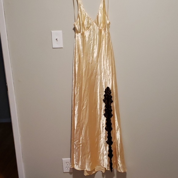Long gold split nightie